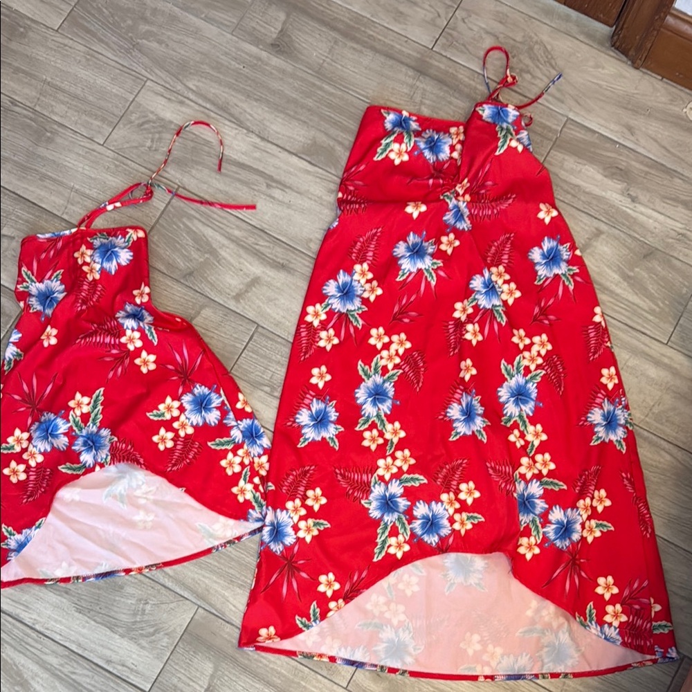PatPat Red Floral mom and daughter